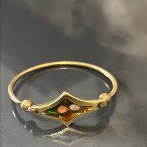 Elegant Multicolor Bangle Bracelet brass vintage